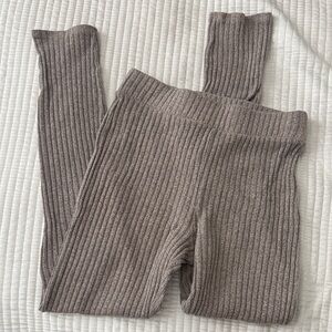 Fashion Nova Ribbed Kids Leggings - Brown